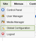 menu Site>>Global Configuration